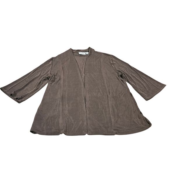 Chico's Travelers Brown Slinky Knit Cardigan Size  2 12 Large - Picture 1 of 5